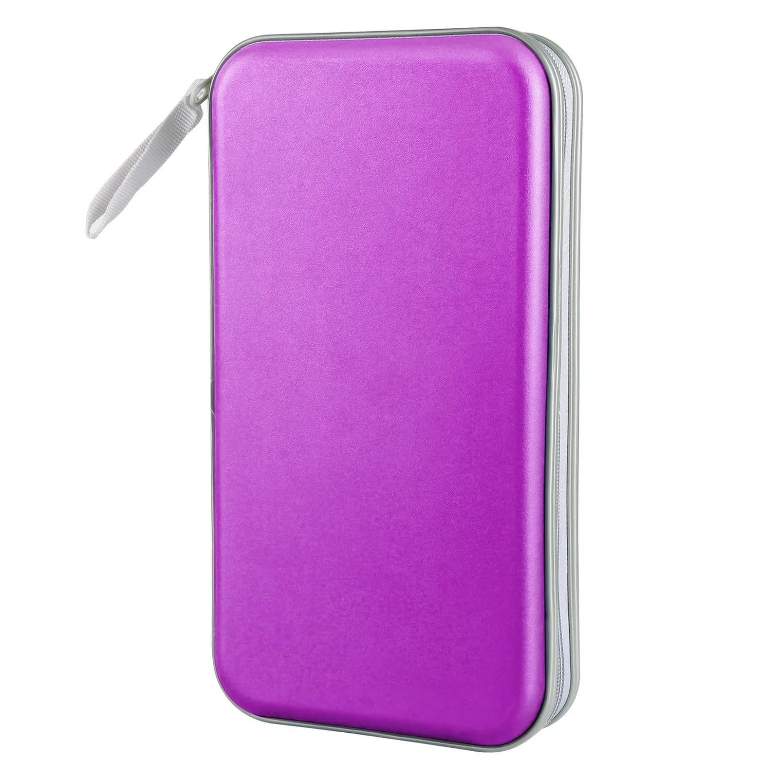 Siveit 96 Capacity CD DVD Storage Binder Case with Zipper for Car (Purple) | Holds 96 Discs Securely — Purple