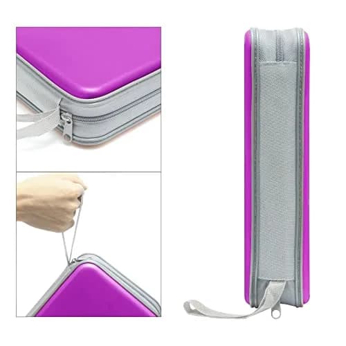 Siveit 96 Capacity CD DVD Storage Binder Case with Zipper for Car (Purple) | Holds 96 Discs Securely thumbnail 3