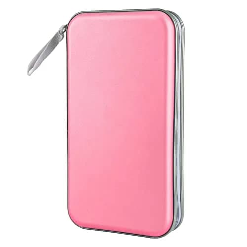 Siveit 96 Capacity CD DVD Storage Binder for Car, Office, Home | Lightweight Portable Disc Organizer (Light Pink) thumbnail 1