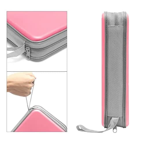Siveit 96 Capacity CD DVD Storage Binder for Car, Office, Home | Lightweight Portable Disc Organizer (Light Pink) thumbnail 3