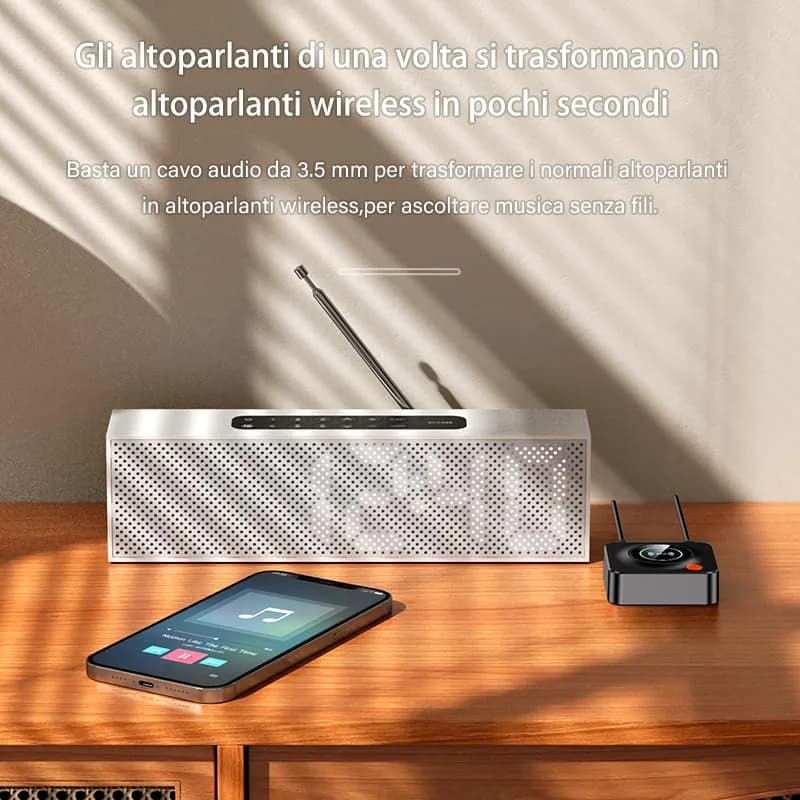 eppfun Bluetooth 5.3 Receiver with NFC & TF Card Slot, 3.5mm AUX/RCA Wireless Audio Adapter for Home Stereo Systems, 10m Range thumbnail 5