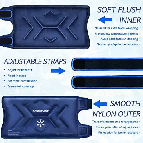 KingPavonini XXL Knee Ice Pack Wrap Around Entire Knee | Cold Therapy for Pain & Swelling Relief thumbnail 6