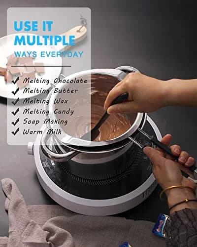Marsheepy 1200ml Chocolate Melting Pot with 2800ml Stainless Steel Pot | Rust-Proof 304 Steel, Dishwasher Safe thumbnail 4