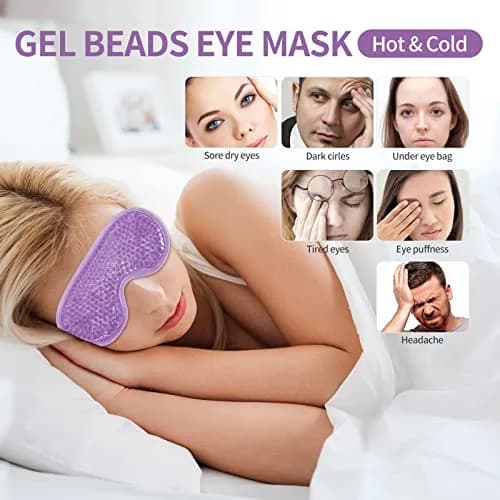 CONSGIJI Gel Eye Mask 2PCS | Reusable Cold Therapy for Puffiness & Dark Circles, Cooling Compress (Purple) thumbnail 6