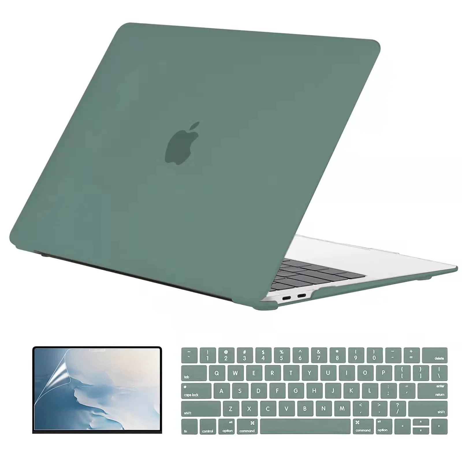 EooCoo Crystal Case for MacBook Pro 13-inch M2 M1 (A2338 A2289 A2251 A2159 A1989 A1706 A1708) | Matte Green Hard Shell Protection - main product image