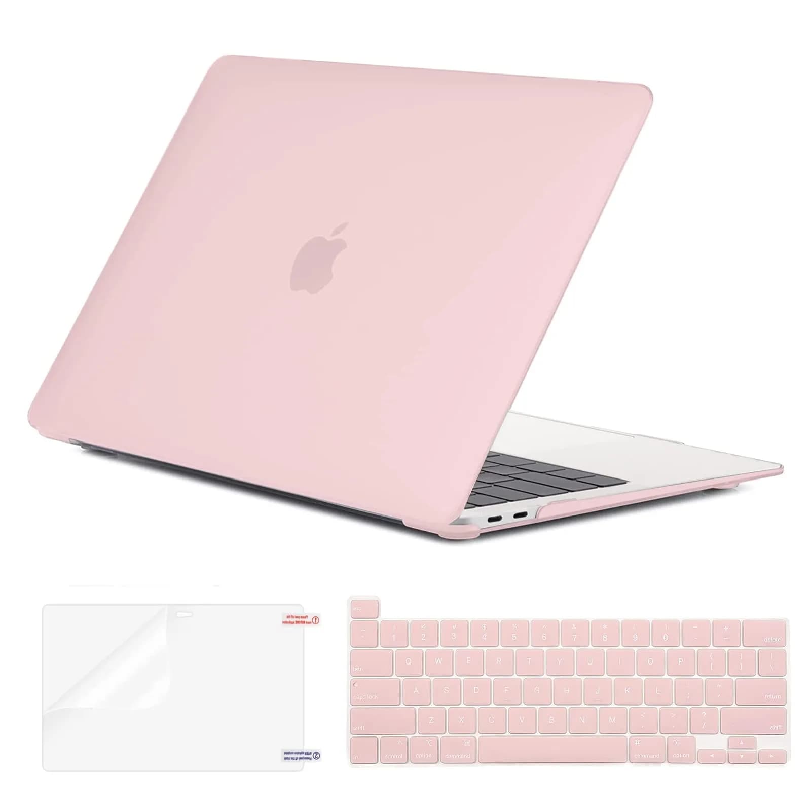EooCoo Crystal Case for MacBook Pro 13-inch M2 M1 (A2338 A2289 A2251 A2159 A1989 A1706 A1708) | Matte Green Hard Shell Protection — Matte Pink