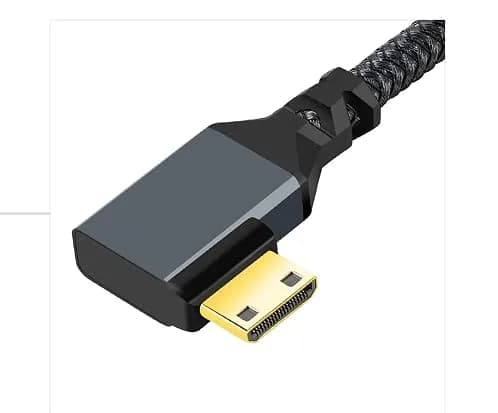 Twozoh Mini HDMI to HDMI Adapter Cable 0.6FT (18cm) | Right Angle 90° Elbow, Nylon Braided, 4K@60Hz Support thumbnail 6