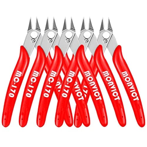 MONVICT 5 Pack Flush Cutters, 5 Inch Wire Cutters | Precision Tools for Electronics & Jewelry thumbnail 1