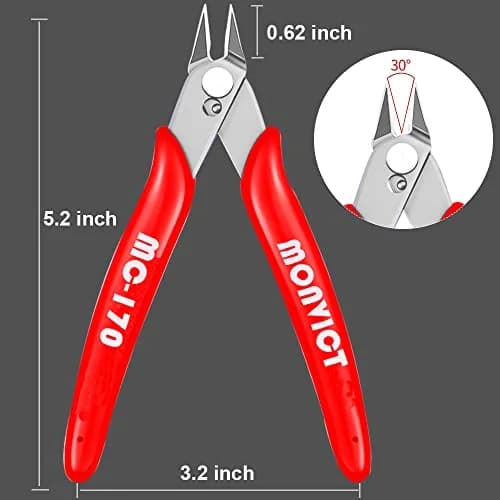 MONVICT 5 Pack Flush Cutters, 5 Inch Wire Cutters | Precision Tools for Electronics & Jewelry thumbnail 6