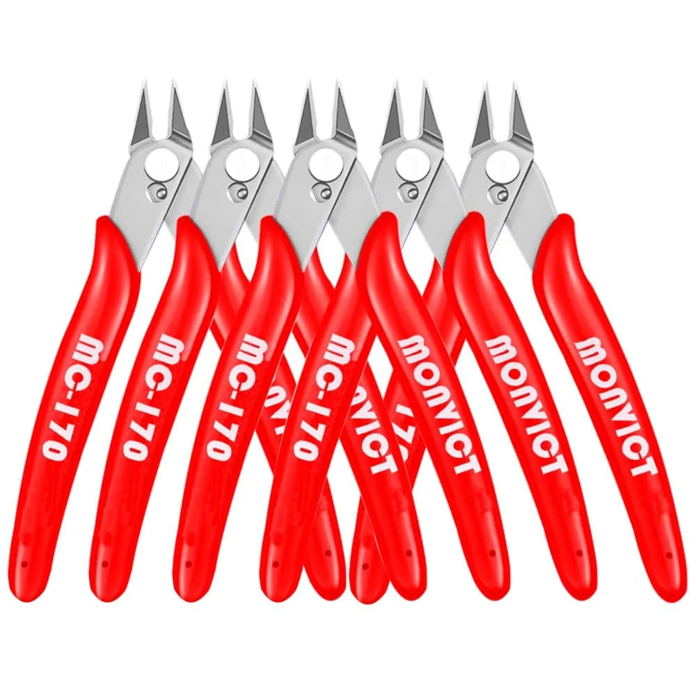 MONVICT 2 Pack Flush Cutters, 5 Inch Wire Cutter | Professional Flush Cut Pliers for Copper & Soft Wire — 5"- Pack 5