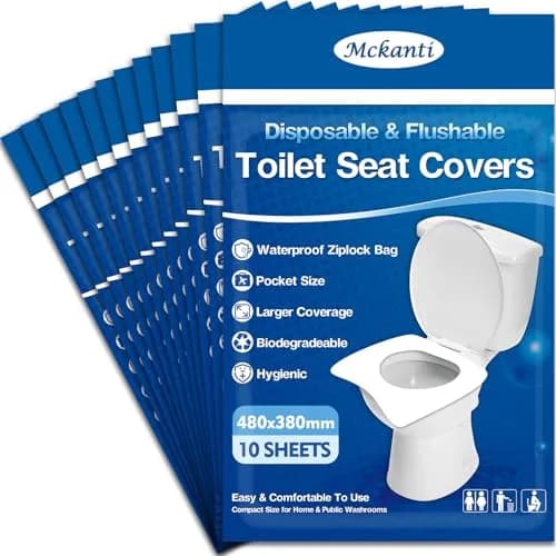 Mckanti Toilet Seat Covers Disposable 120 Pack XL | Biodegradable & Travel Essential thumbnail 1
