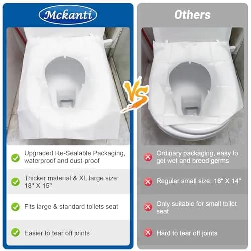 Mckanti Toilet Seat Covers Disposable 120 Pack XL | Biodegradable & Travel Essential thumbnail 4