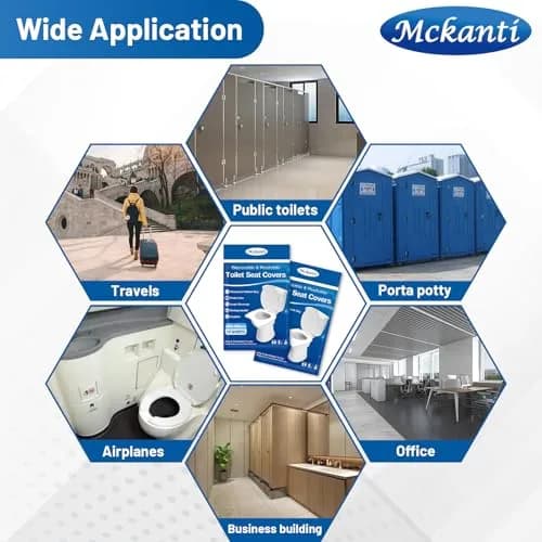 Mckanti Toilet Seat Covers Disposable 120 Pack XL | Biodegradable & Travel Essential thumbnail 5
