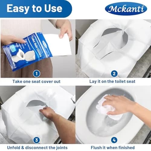 Mckanti Toilet Seat Covers Disposable 120 Pack XL | Biodegradable & Travel Essential thumbnail 6