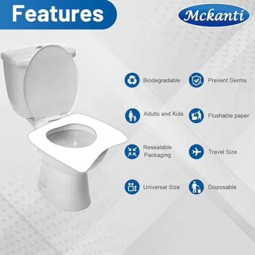 Mckanti Toilet Seat Covers Disposable 120 Pack XL | Biodegradable & Travel Essential thumbnail 7