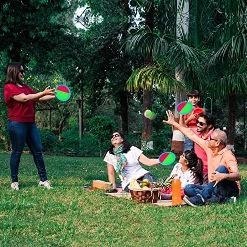 Ayeboovi Sticky Toss and Catch Ball Game 6 Paddles 3 Balls | Outdoor Fun for Ages 3-12 thumbnail 2