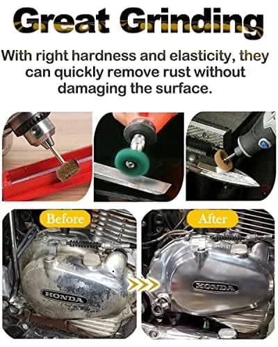 Rocaris 200 Pack 1" (25mm) Abrasive Buffing Polishing Wheels with 3mm Shank | 4 Grits for Rotary Tools thumbnail 3