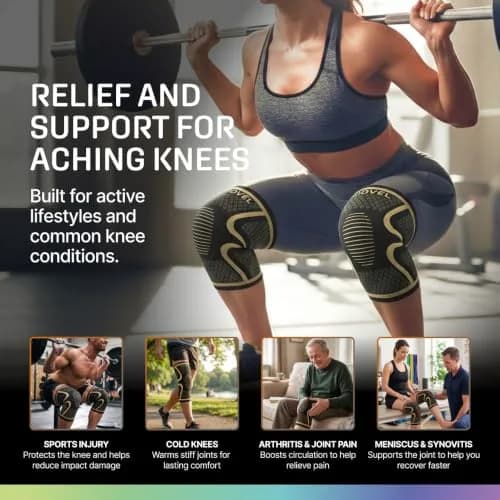 Modvel Compression Knee Brace 2-Pack | Medium, High-Copper | Doctor Recommended thumbnail 3