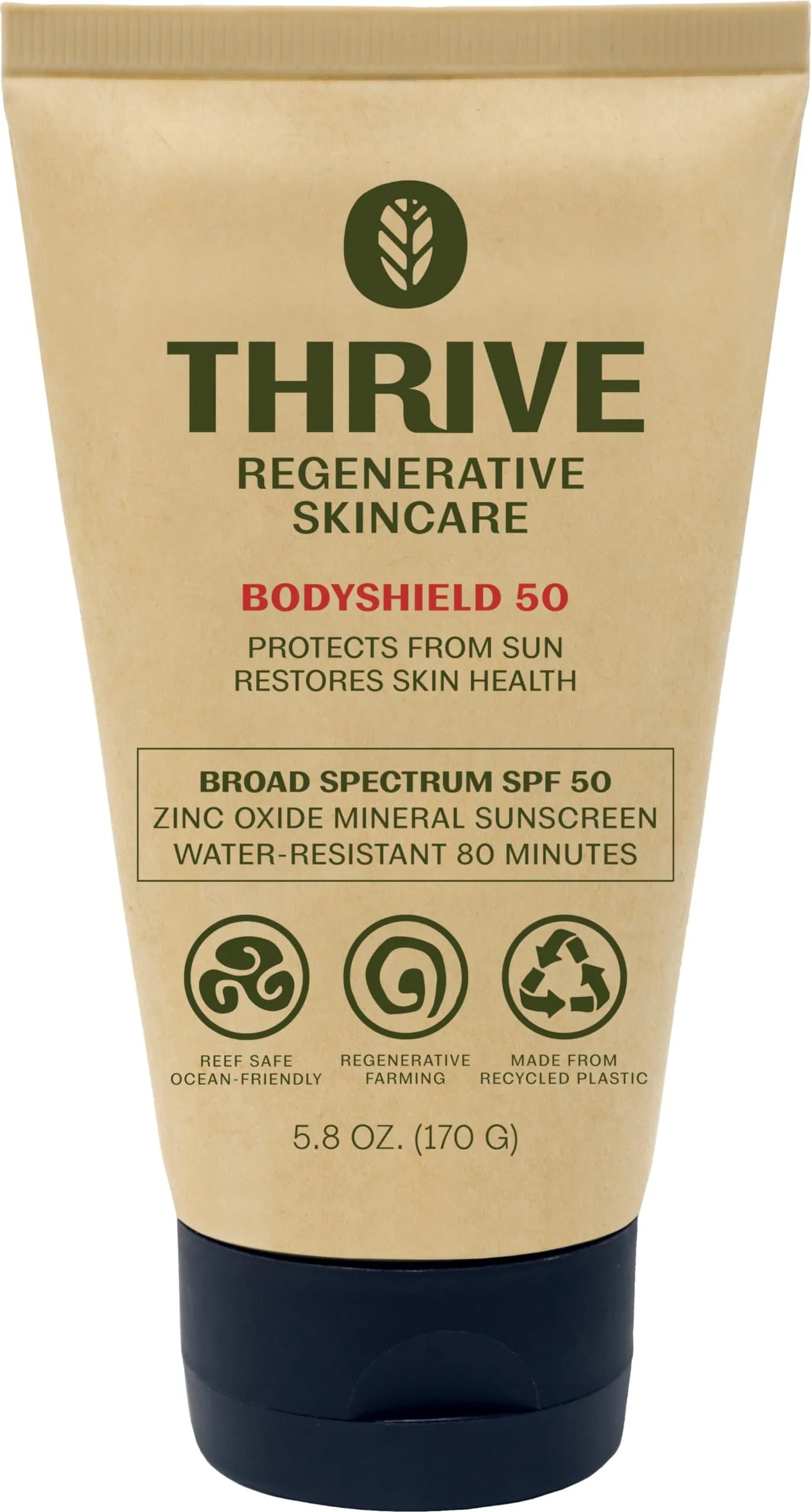 Thrive Natural Care SPF50 Mineral Sunscreen 164.4 ml (5.8 Oz) | Reef Safe, Hawaii Compliant, Non-Nano Zinc Oxide — 5.8 Ounce