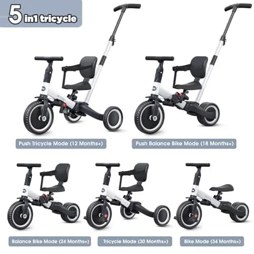 newyoo TR007 5-in-1 Toddler Tricycle & Balance Bike 12-36 Months | ASTM Approved thumbnail 2