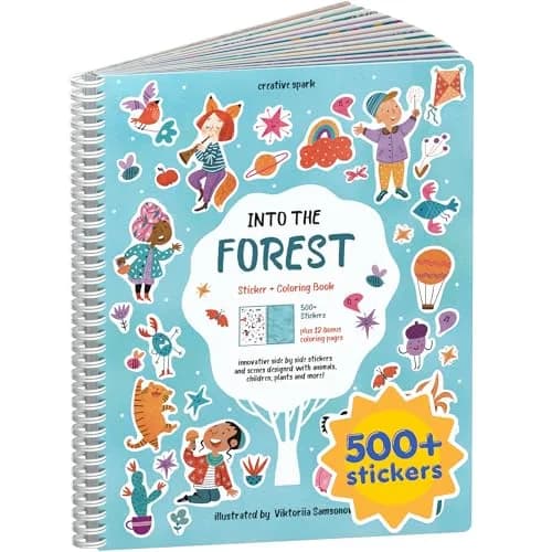 CUPKIN Into The Forest Sticker Book 500+ Stickers | 12 Scenes & Coloring Pages for Ages 2-8 thumbnail 1