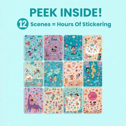 CUPKIN Into The Forest Sticker Book 500+ Stickers | 12 Scenes & Coloring Pages for Ages 2-8 thumbnail 6
