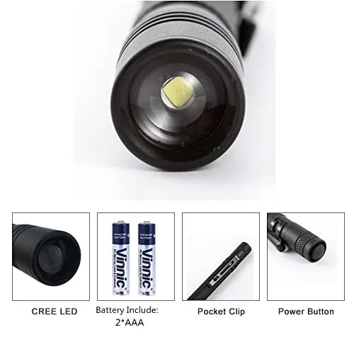 COSMOING Zoomable UV Blacklight Flashlight 5.4 inch | Detects Pet Stains & Hidden Ink thumbnail 3