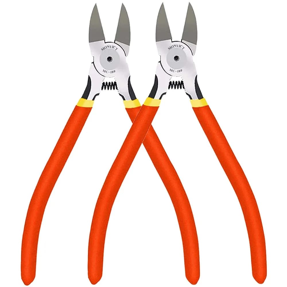 MONVICT 2 Pack 6 inch Wire Cutters Precision Flush Side Cutters | Heavy Duty Pliers for Cables, Wires, Zip Ties