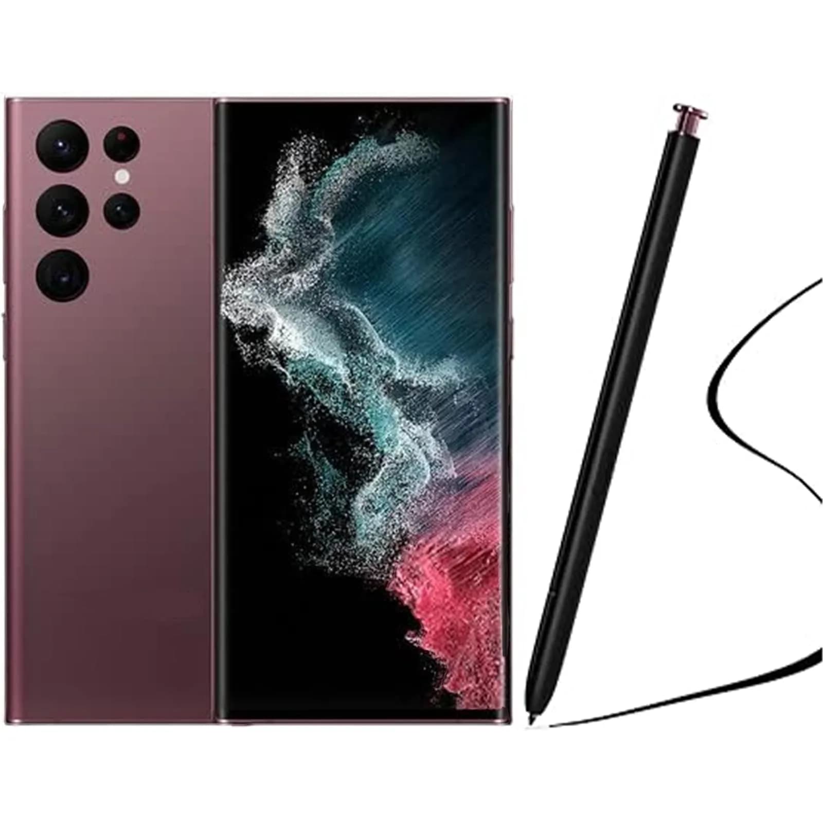 Alovexiong Replacement S Pen for Samsung Galaxy S22 Ultra 5G SM-S908 (Black) | 4096 Pressure Levels — Burgundy