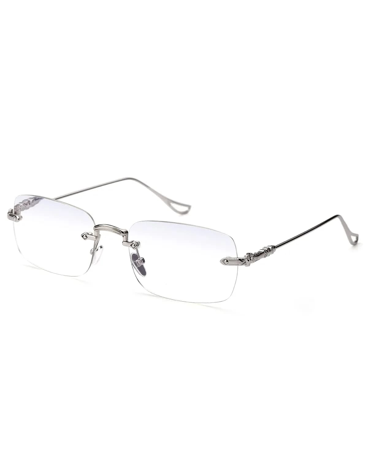 TERAISE Frameless Metal Reading Glasses for Men/Women Blue Light Blocking | Stylish & Durable (142mm width, 37mm lens height) - main product image