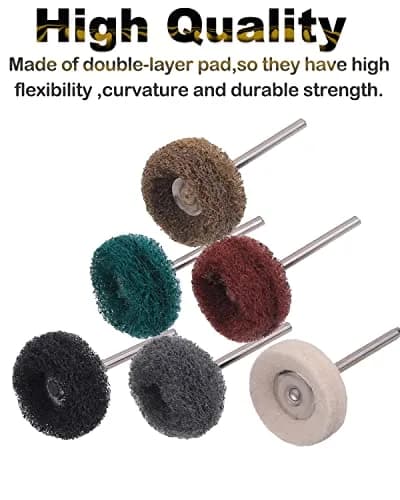 Rocaris 300 Pack 1" Abrasive Buffing Polishing Wheels with 1/8" Shank for Rotary Tools | 6 Grits (120-1000) thumbnail 4