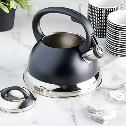 Mr. Coffee Flintshire 1.75-Quart (1.65 L) Stainless Steel Whistling Tea Kettle with Nylon Handle – Matte Black Stove-Top Kettle thumbnail 8