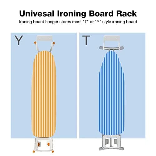 RIUOTA Wall Mount Ironing Board Hanger in White | Space-Saving Laundry Organizer thumbnail 2