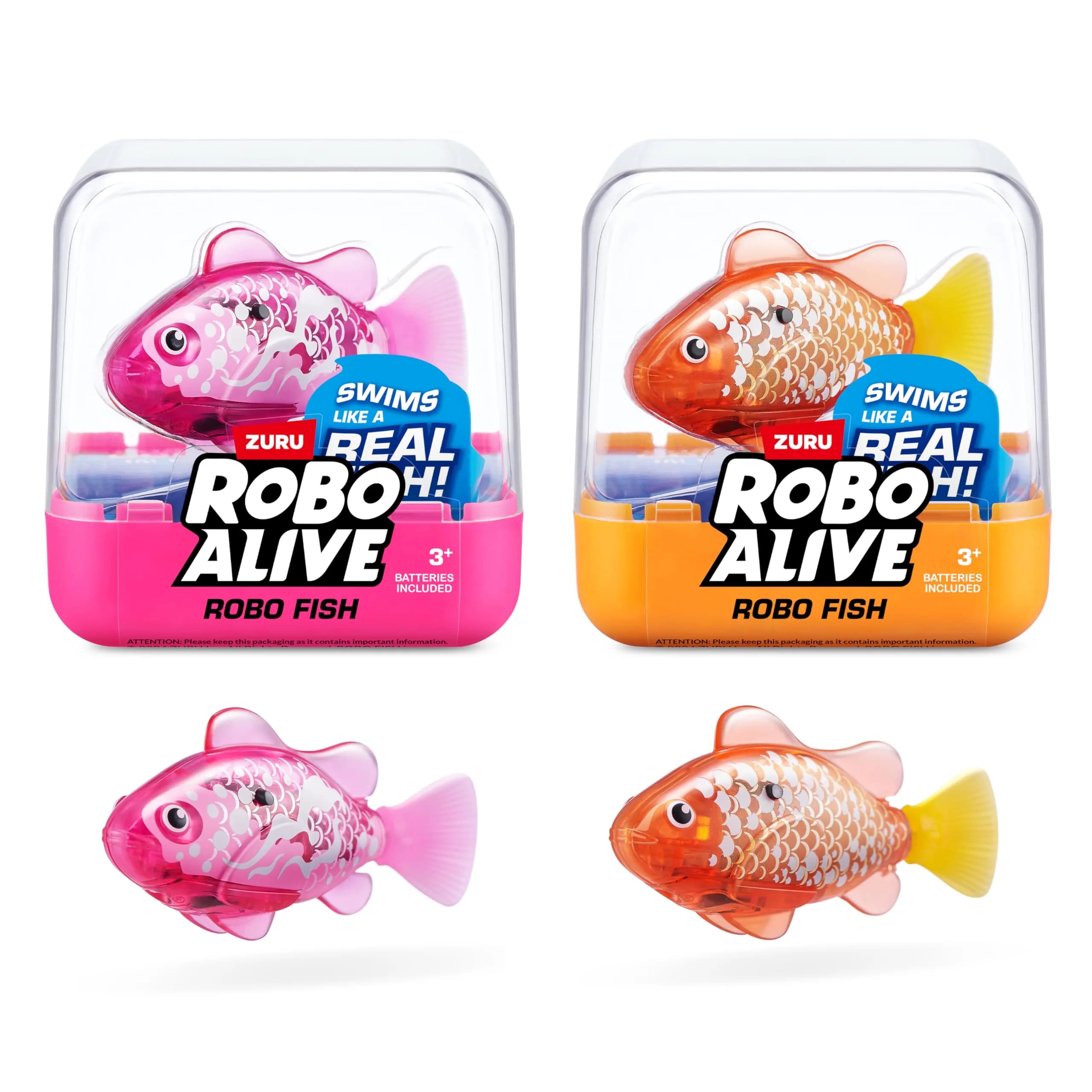 Robo Alive Robo Fish Robotic Swimming Fish 2 Piece Set | Water Activated, Color Changing, 2-Pack — 2-Pack