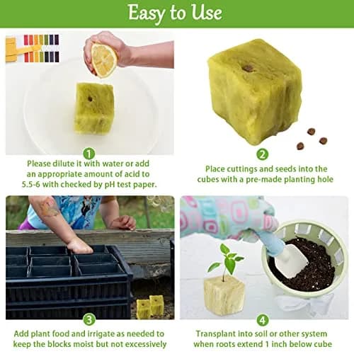 Legigo 1.2 Inch Rockwool Cubes Seed Starter Plugs 144 Count | Hydroponics & Soilless Gardening thumbnail 5