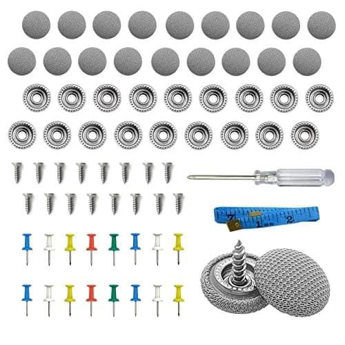 TEMI Grey 60PCS Car Roof Headliner Repair Kit | Universal Auto Roof Snap Rivets for Interior Ceiling Cloth Fixing thumbnail 1