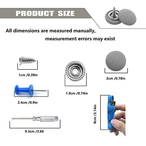 TEMI Grey 60PCS Car Roof Headliner Repair Kit | Universal Auto Roof Snap Rivets for Interior Ceiling Cloth Fixing thumbnail 5