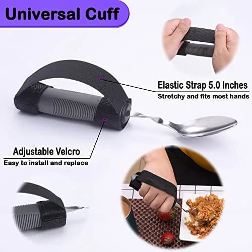 PKPKAUT Weighted Adaptive Utensils 170g (6 oz) | Bendable & Dishwasher Safe Set for Hand Tremors thumbnail 5