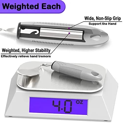 PKPKAUT Weighted Adaptive Utensils 170g (6 oz) | Bendable & Dishwasher Safe Set for Hand Tremors thumbnail 3