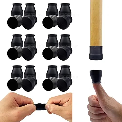 Conprasim Silicone Chair Leg Floor Protectors 24-Pack Black | Protect Hardwood Floors & Prevent Scratches thumbnail 1