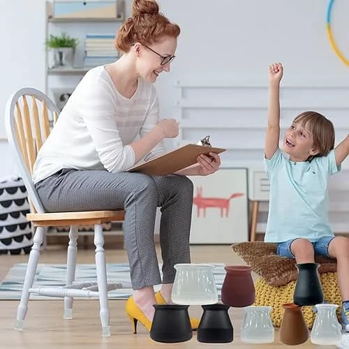 Conprasim Small Silicone Chair Leg Floor Protectors 24-Pack | Protects Hardwood Floors, Prevents Scratches & Noise thumbnail 3