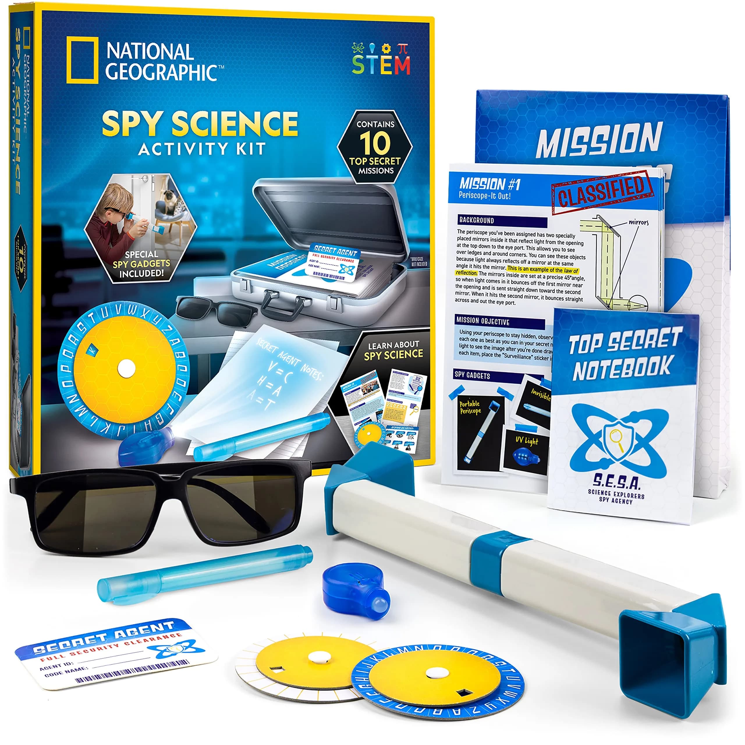 Blue Marble Spy Science Kit with 10 Secret Missions | Kids Spy Activity Set for Ages 8+
