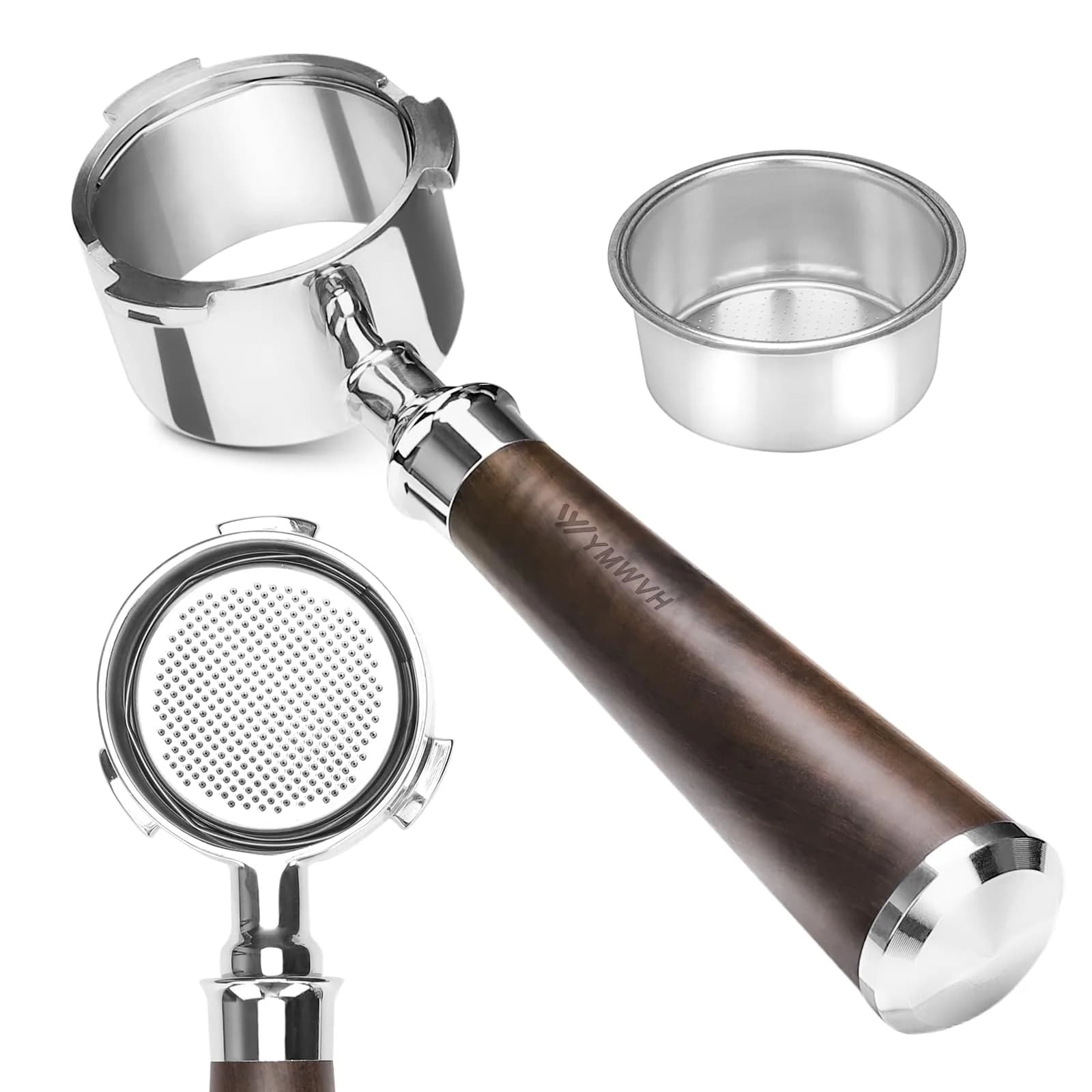 YMWVH 51mm Bottomless Portafilter 2 Ear for De-longhi ECP3420/EC155/BCO430/EC260 | Real-Time Brew Control — 51 mm