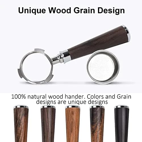 YMWVH 51mm Bottomless Portafilter 3 Ears for Delonghi Dedica EC680/EC685, Blackwood Handle | Espresso Extraction Control thumbnail 4