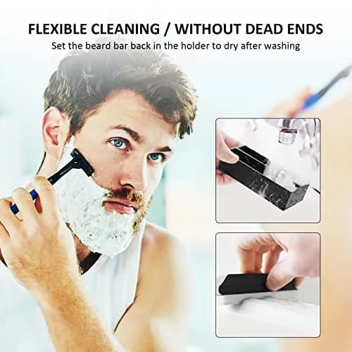 quskay Beard Cleaner Brush and Holder Set for Sinks and Countertops | Zero Beard Trimmings Around Sinks thumbnail 5