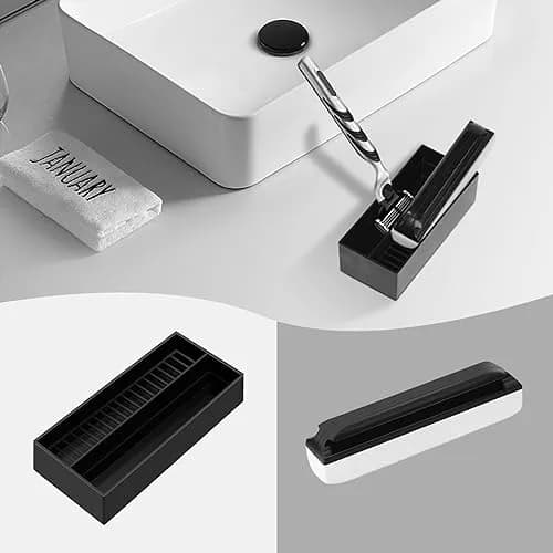 quskay Beard Cleaner Brush and Holder Set for Sinks and Countertops | Zero Beard Trimmings Around Sinks thumbnail 2