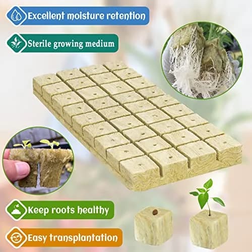 Legigo 2 Inch Rockwool Cubes Seed Starter Plugs 96 Plugs | Hydroponic Growing Media for Faster Rooting thumbnail 3