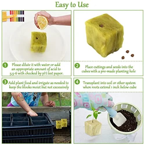 Legigo 2 Inch Rockwool Cubes Seed Starter Plugs 96 Plugs | Hydroponic Growing Media for Faster Rooting thumbnail 4
