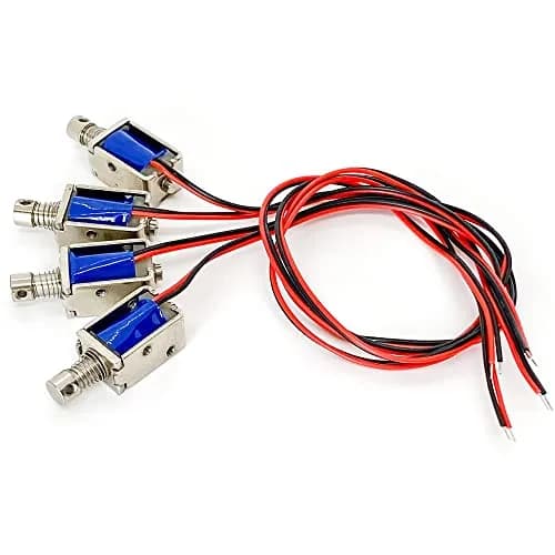 QINIZX 12V Micro Push Pull Solenoid Electromagnet Linear Actuator | 4mm Stroke, Metal Body, Instant Use thumbnail 2
