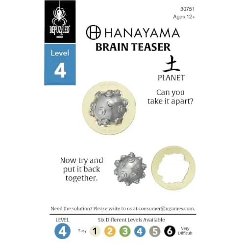 Bepuzzled Planet Hanayama Cast Metal Brain Teaser Puzzle Level 4 | Mensa-Rated Challenge for Ages 12+ thumbnail 8